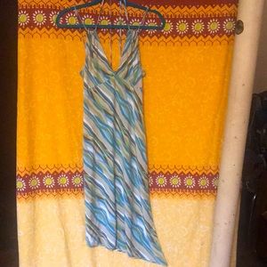 BCBG Ocean Color Strappy Summer Halter Dress